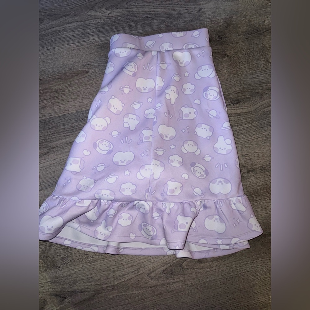 BT21 Pastel Purple Skirt with Ruffle Hem NWD